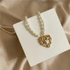 Colier "Gold Love" din otel inoxidabil, cu perle de apă dulce