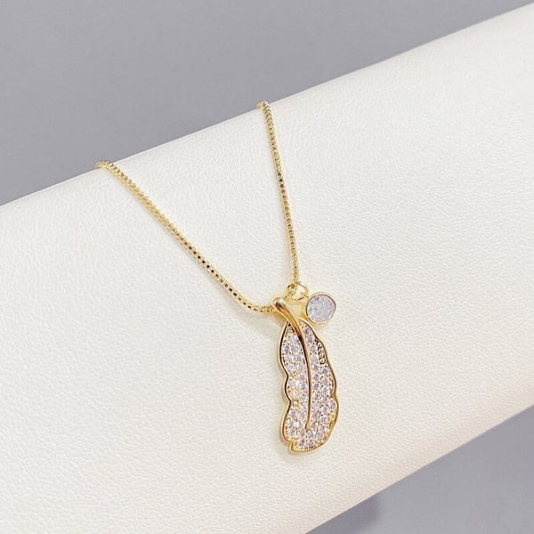 Colier placat cu aur 14k, cu cristale zirconii