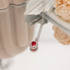 Colier placat cu aur cu cristal corindon rosu si zirconii