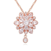 Colier rose gold cu pandantiv cu cristale zirconii