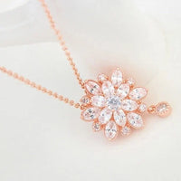 Colier rose gold cu pandantiv cu cristale zirconii