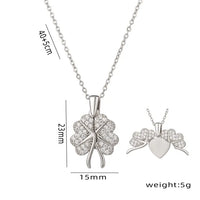 Colier placat cu aur 14k si pandantiv trifoi cu cristale zirconii