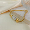 Bratara „Snake Bones” din otel inoxidabil placat cu aur 14k