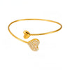 Bratara reglabila din otel inoxidabil cu zirconii placata cu aur 18K