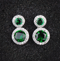 Cercei cu ace din argint 925 si cristale zirconii AAA