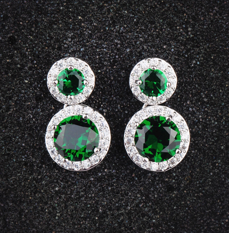 Cercei cu ace din argint 925 si cristale zirconii AAA