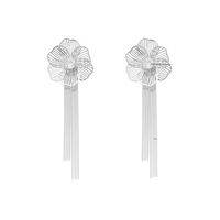 Cercei cu flori 3D din otel inoxidabil placat cu aur 18K