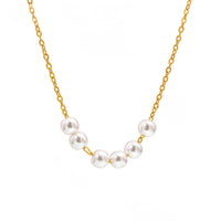 Colier din otel inoxidabil cu sirag de perle de apa dulce