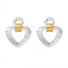 Cercei din oțel inoxidabil placat cu aur 18K cu nod si inima