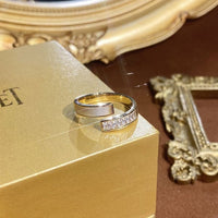 Inel reglabil din argint S925 si cristale zirconii placat cu rodiu