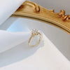 Inel reglabil placat cu aur, cu cristale zirconii transparente