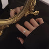 Inel reglabil placat cu aur, cu cristale zirconii transparente