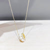 Lantisor "Circle of peace" placat cu aur, cu perle din cristal si zirconii