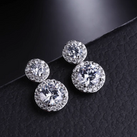 Cercei cu ace din argint 925 si cristale zirconii AAA