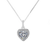 Colier placat cu argint cu pandantiv inima si cristale zirconii