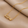 Colier „Love” placat cu aur 14K și cristale zirconii