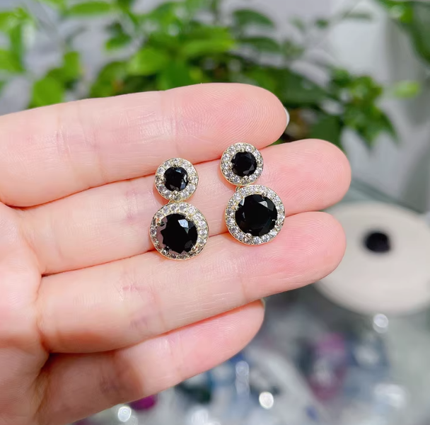 Cercei cu ace din argint 925 si cristale zirconii